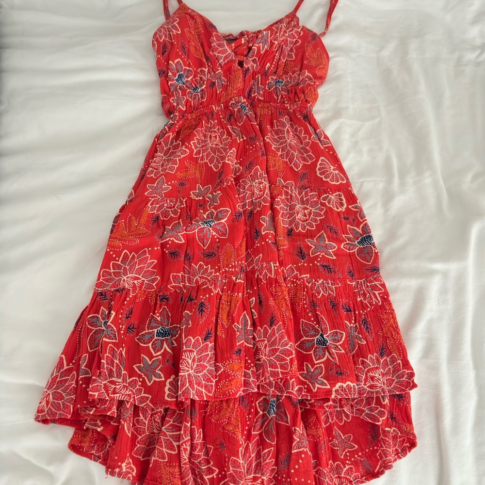 Floral Red Mini Dress